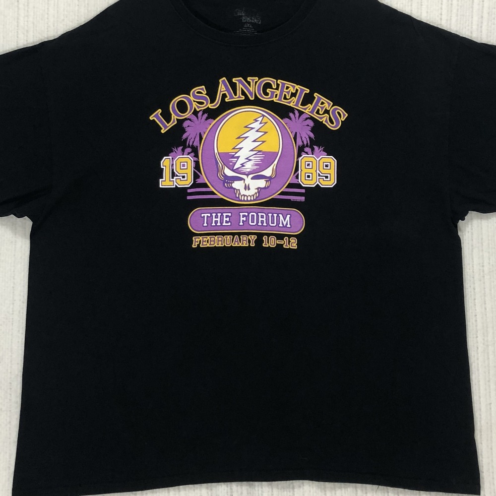 Grateful Dead Los Angeles 1989 The Forum Graphic T-Shirt Black 3XL Concert‎ Rock